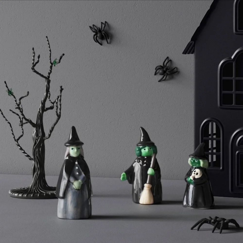 Target Hyde & EEK! Halloween SET OF 3 Ceramic Witches Decorative Figurines
